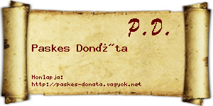 Paskes Donáta névjegykártya